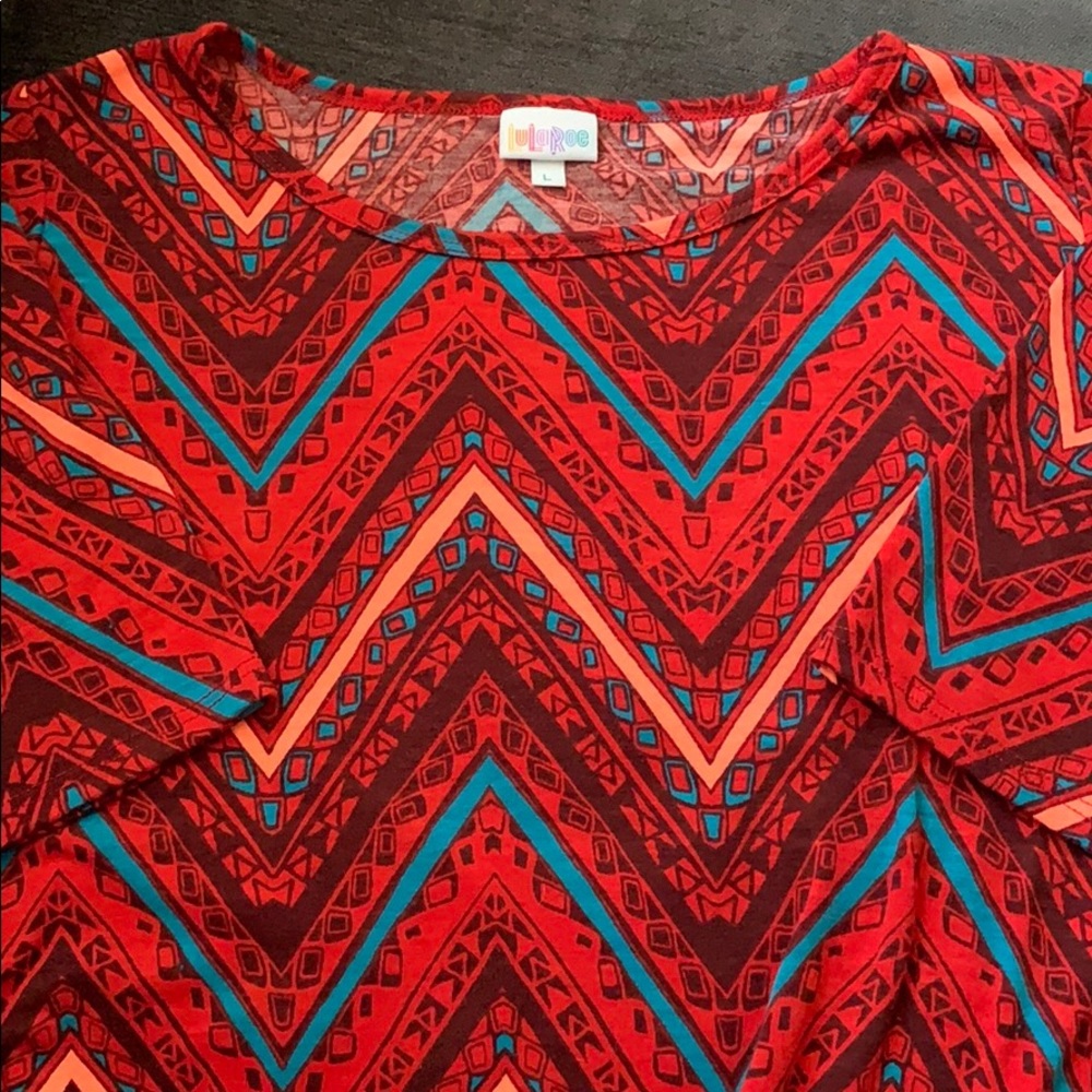 Lularoe Julia Red Large L Geo Print